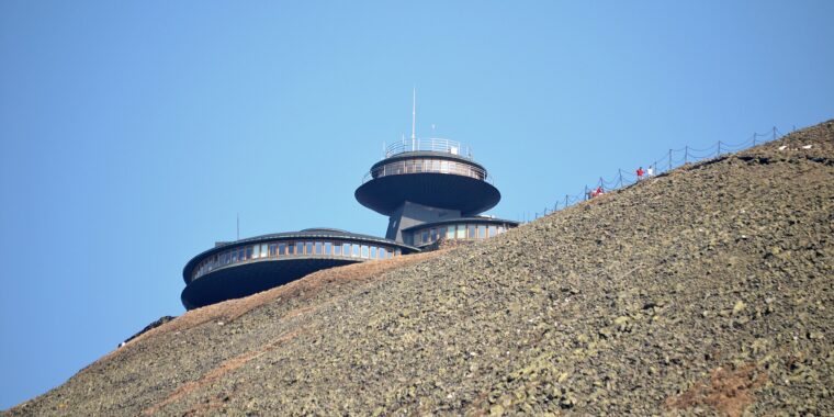 Obserwatorium meteorologiczne na szczycie Śnieżki (1603 m n.p.m.)